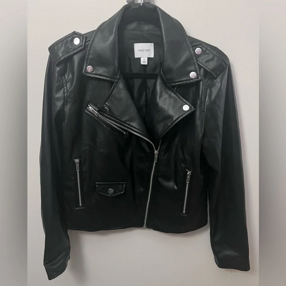 Nine West Black Faux Leather Jacket